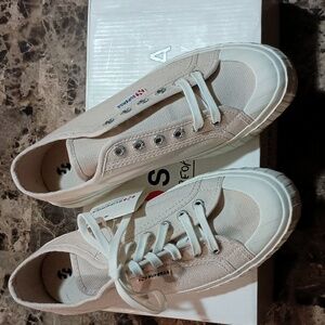 Superga Pink Almond-F Avorio Lace-Up Sneakers